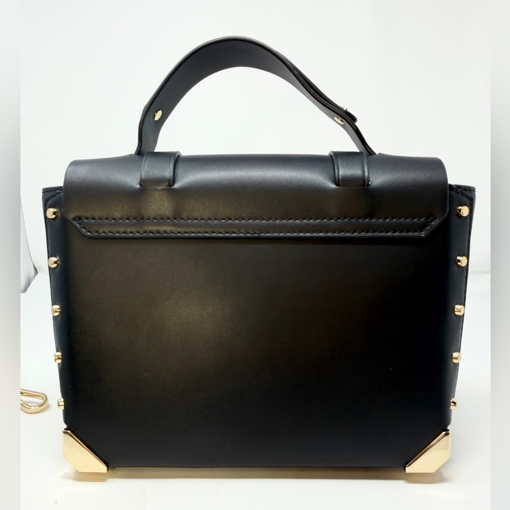 Michael Kors Black Leather Top-Handle Crossbody with Gold Hardware - Picture 2 of 13